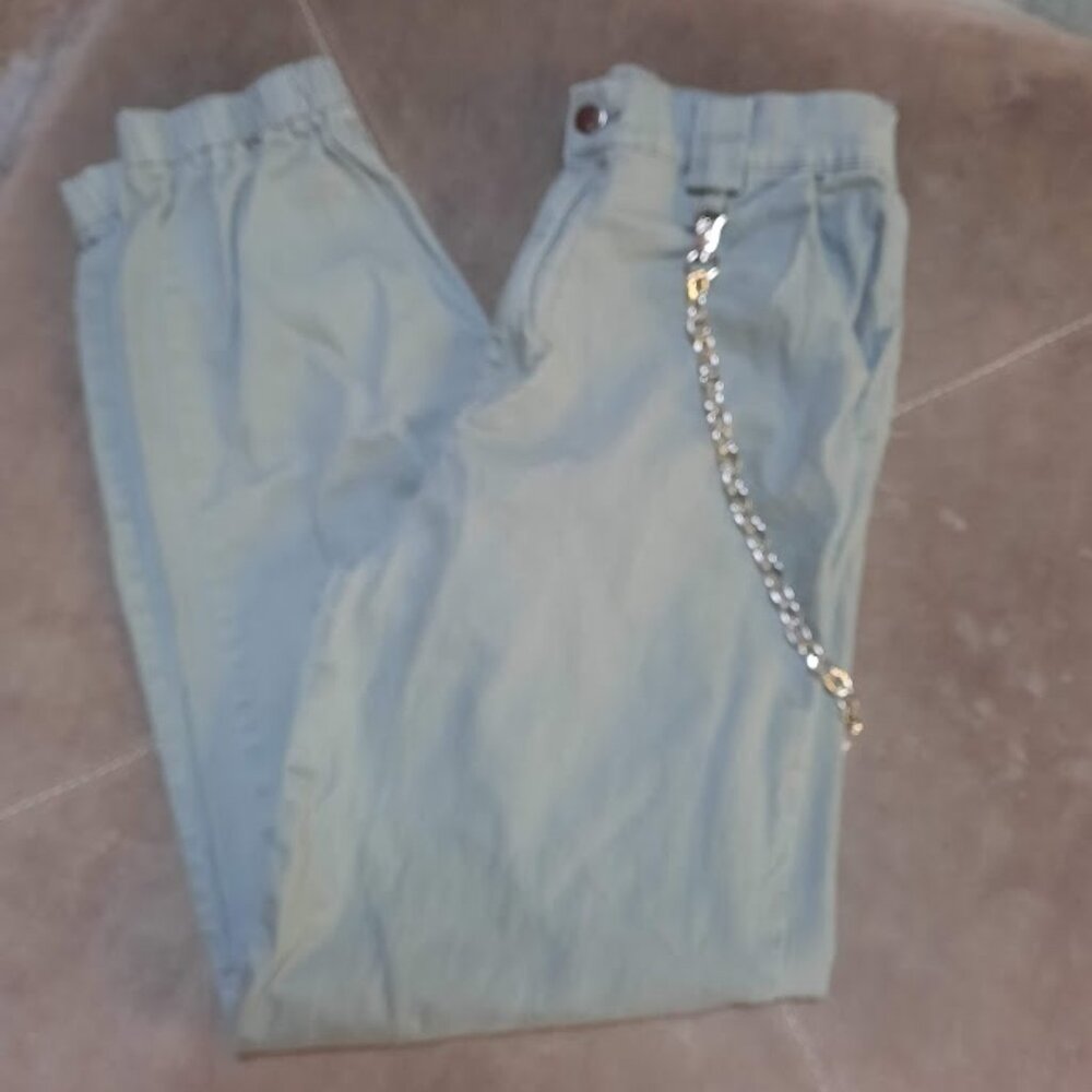 Roma Studio Women's Chain Link Jogger Pants Sz L Fatigue Green
